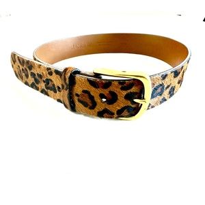 Leopard print leather faux fur J. Crew belt